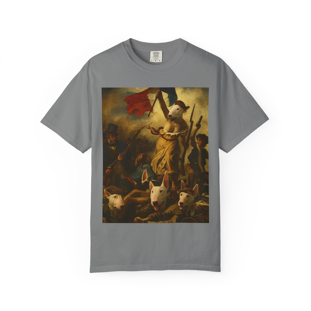 Bull Terrier Liberty Leading the People — after Eugene Delacroix, 1830 | Garment-Dyed Tee