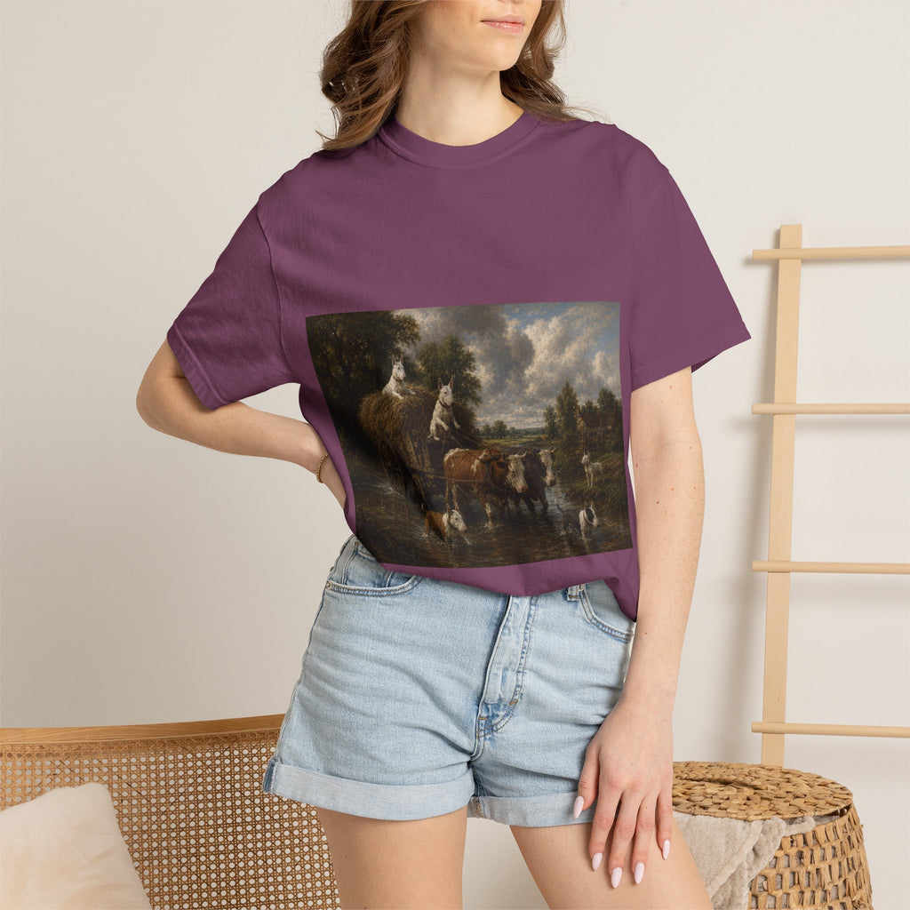 Bull Terrier The Hay Wain — after John Constable, 1821 | Garment-Dyed Tee