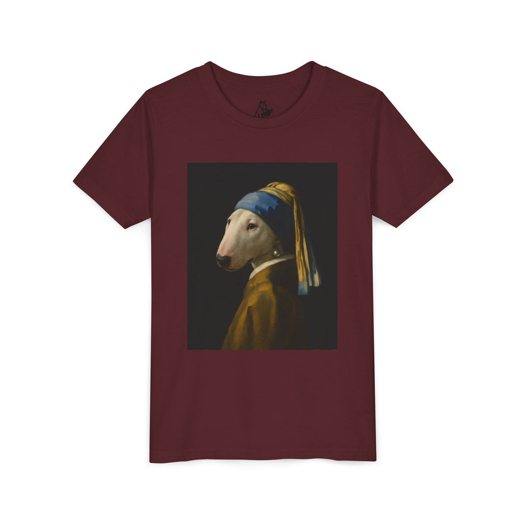 Bull Terrier Girl with a Pearl Earring — after Johannes Vermeer, c.1665 | Youth Tee