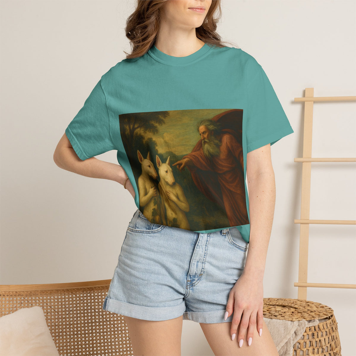 Bull Terrier The Rebuke of Adam and Eve — after Domenichino, 1626 | Garment-Dyed Tee