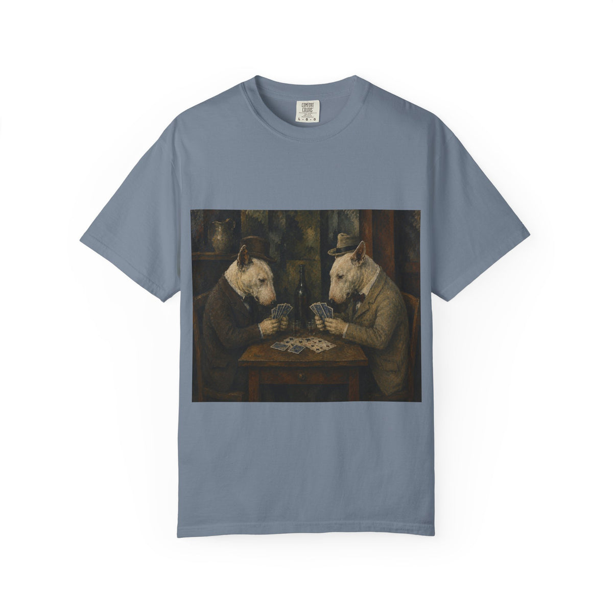Bull Terrier The Card Players — after Paul Cezanne, c.1895 | Garment-Dyed Tee