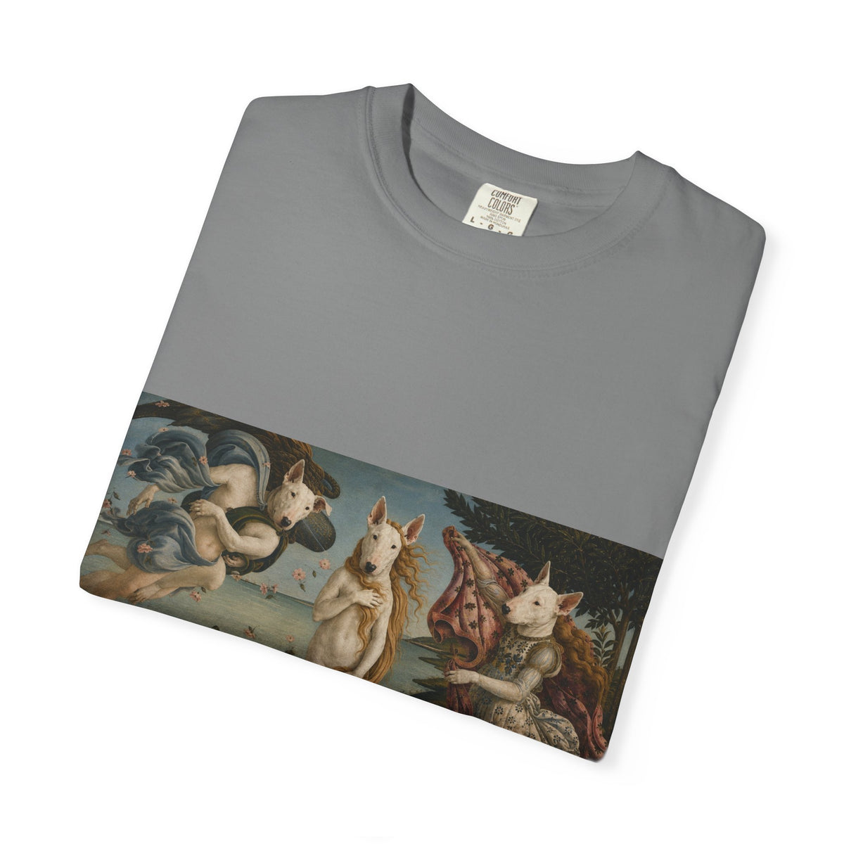 Bull Terrier The Birth of Venus — after Sandro Botticelli, c.1485 | Garment-Dyed Tee