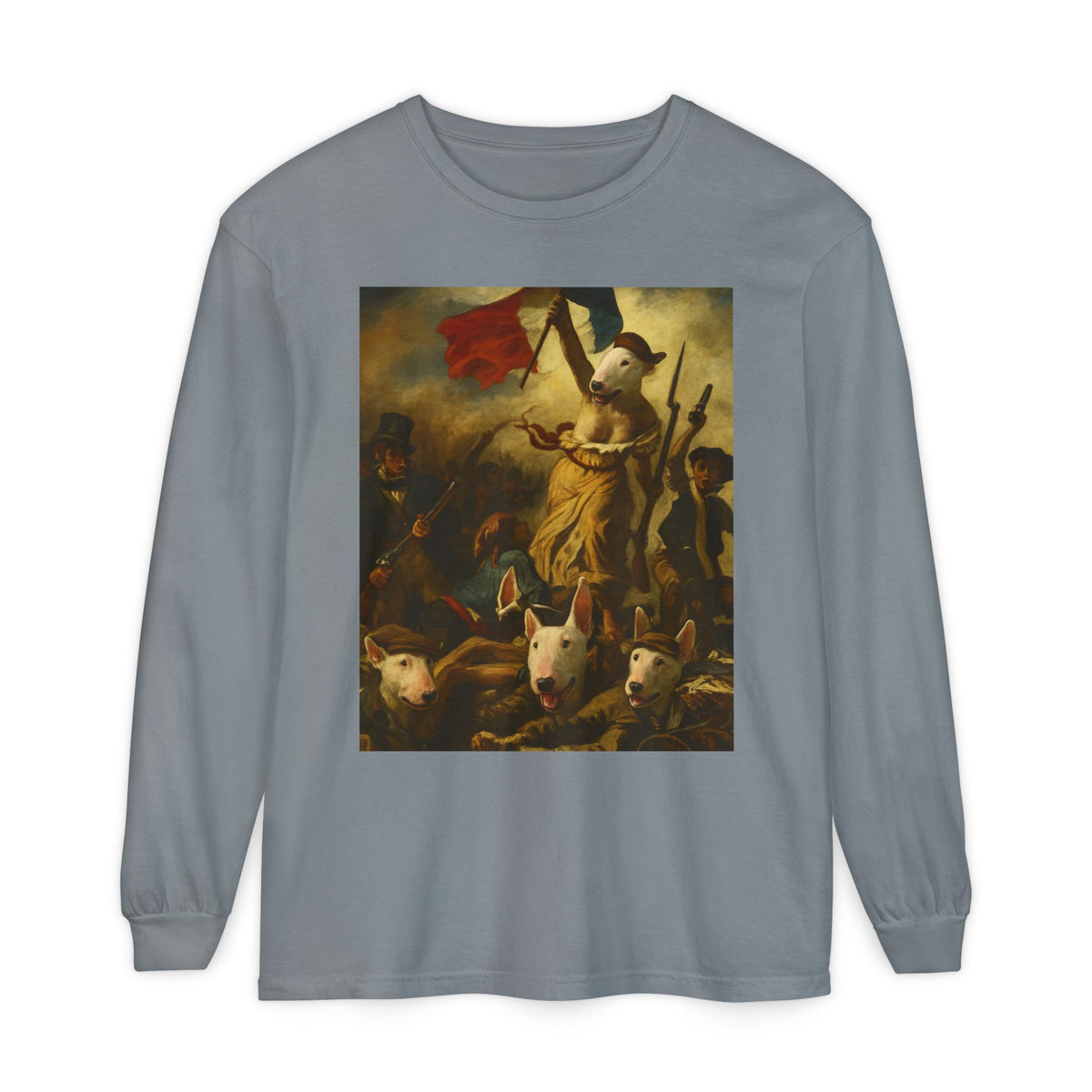 Bull Terrier Liberty Leading the People — after Eugene Delacroix, 1830 | Long Sleeve