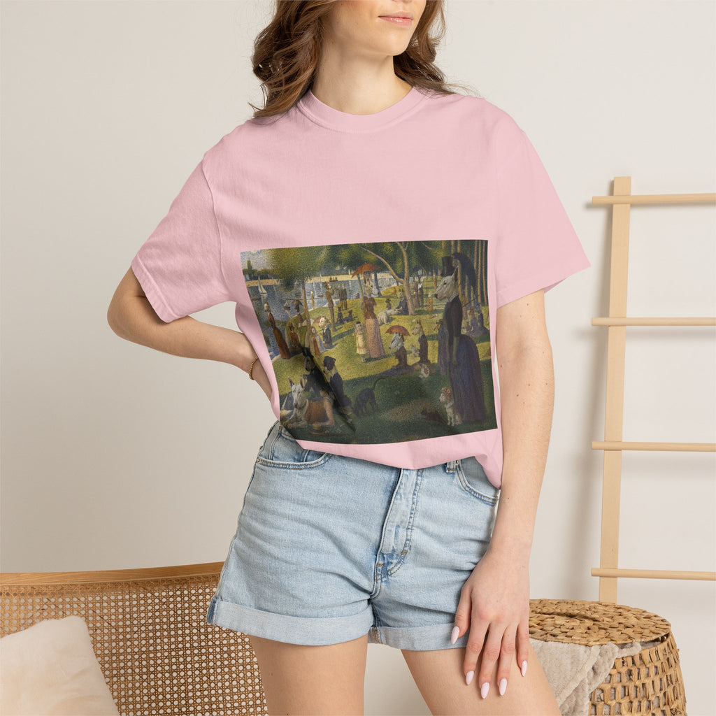 Bull Terrier A Sunday Afternoon on La Grande Jatte — after Georges Seurat, 1886 | Garment-Dyed Tee