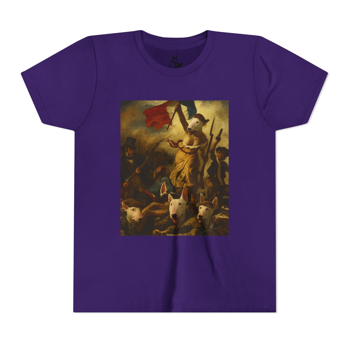 Bull Terrier Liberty Leading the People — after Eugene Delacroix, 1830 | Youth Tee