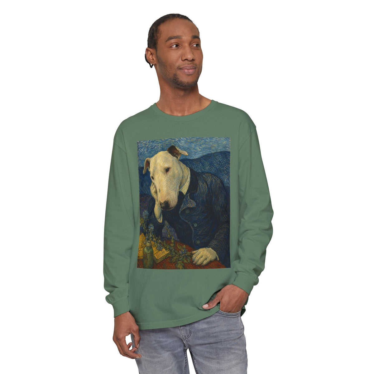 Bull Terrier Portrait of Doctor Gachet — after Vincent van Gogh, 1890 | Long Sleeve