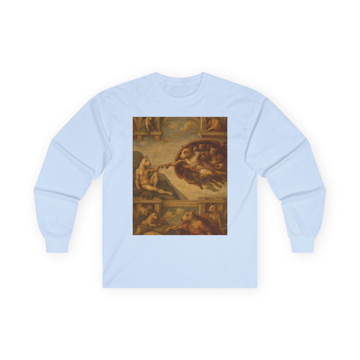 Bull Terrier The Creation Of Adam — after Michelangelo, 1512 | Long Sleeve