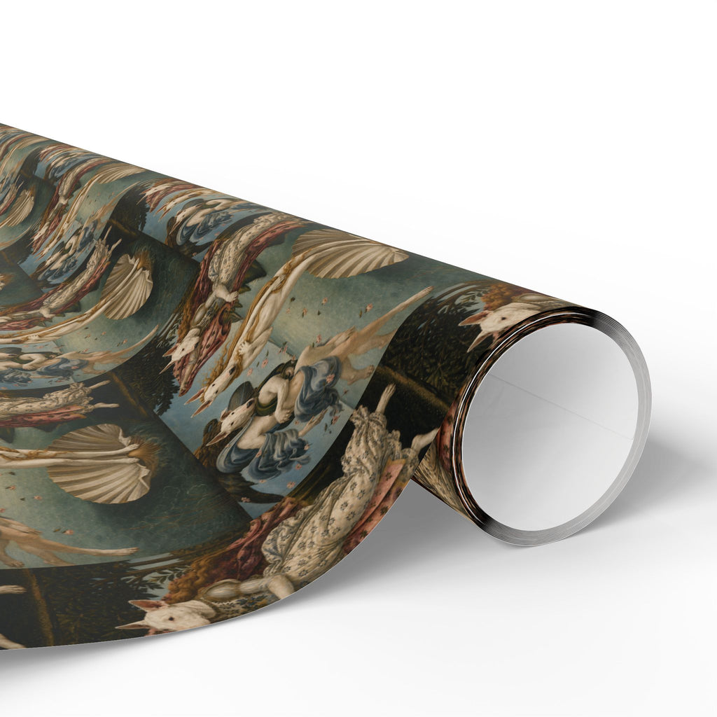 Bull Terrier The Birth of Venus — after Sandro Botticelli, c.1485 | Wrapping Paper