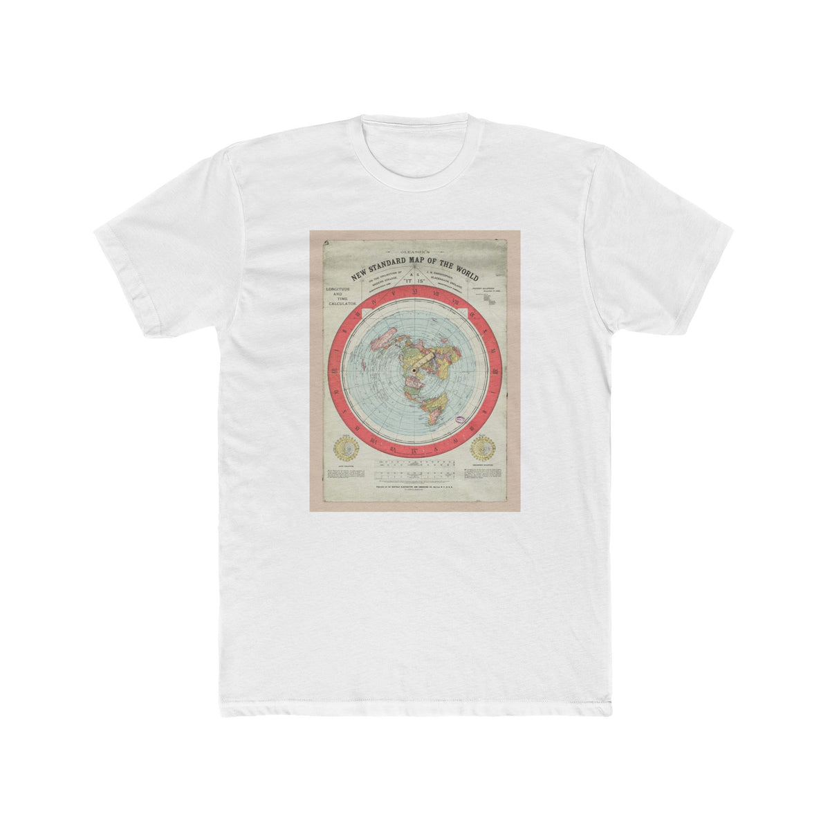 Gleason's New Standard Map of the World, 1892 | Unisex Cotton Crew Tee