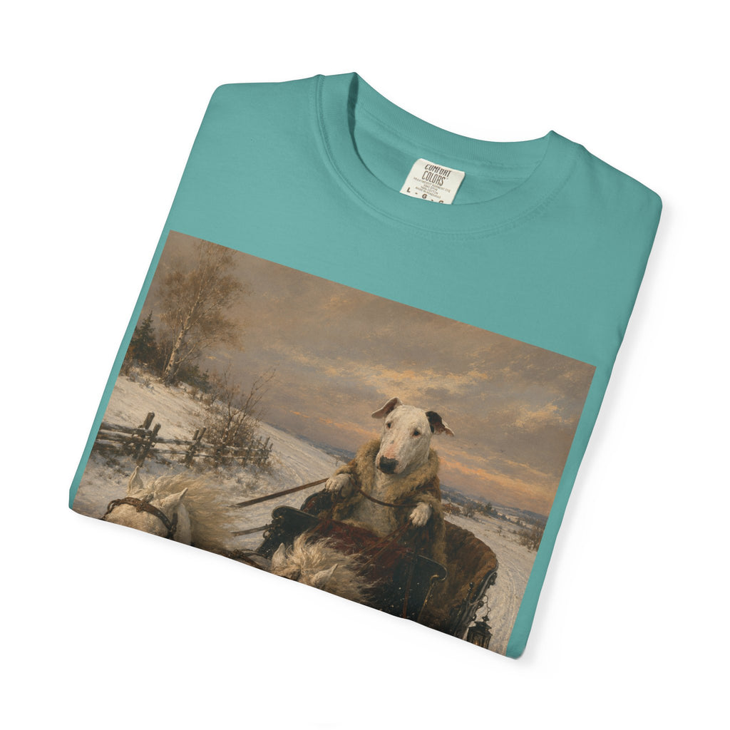 Bull Terrier Sleigh Ride — after Alfred Wierusz-Kowalski, c.1890 | Garment-Dyed Tee