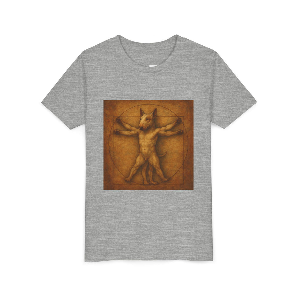 Bull Terrier Vitruvian Man — after Leonardo da Vinci, c.1490 | Youth Tee