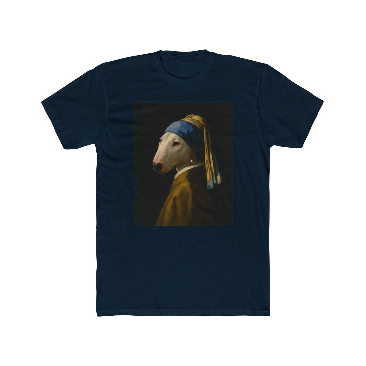 Bull Terrier Girl With A Pearl Earring — after Johannes Vermeer, c.1665 | Tee