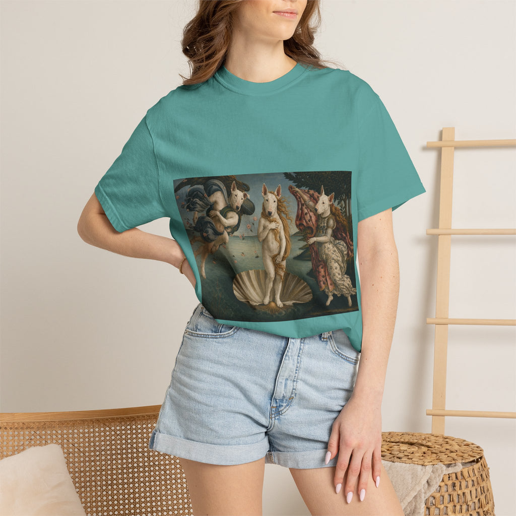 Bull Terrier The Birth of Venus — after Sandro Botticelli, c.1485 | Garment-Dyed Tee