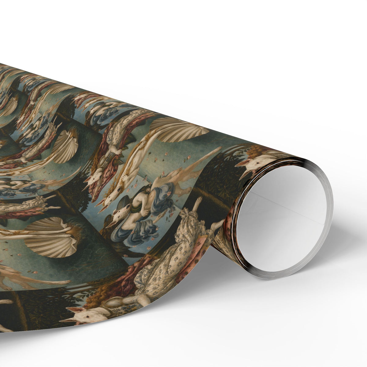 Bull Terrier The Birth of Venus — after Sandro Botticelli, c.1485 | Wrapping Paper