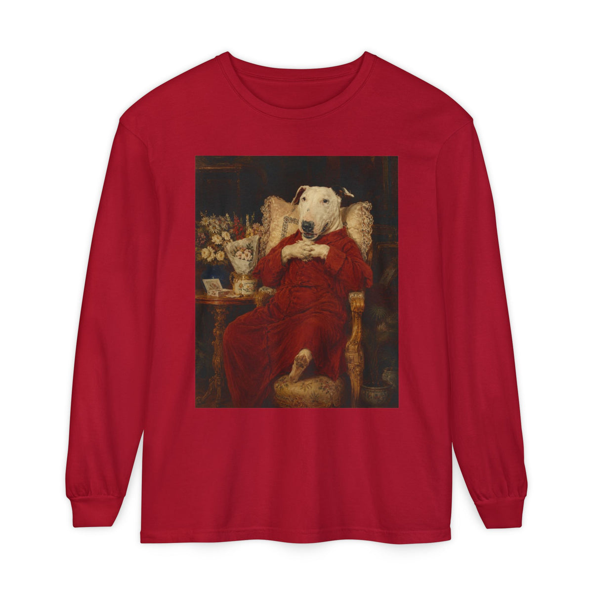 Bull Terrier A Happy Birthday — after Antonio Casanova y Estorach, c.1890 | Long Sleeve