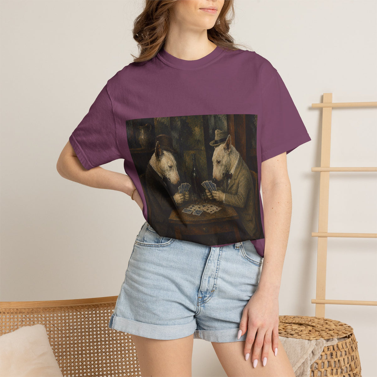 Bull Terrier The Card Players — after Paul Cezanne, c.1895 | Garment-Dyed Tee