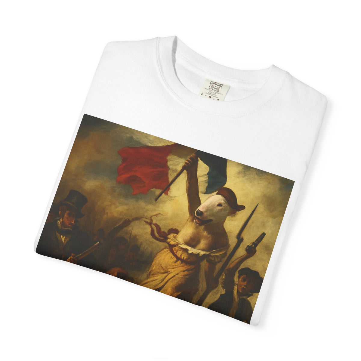 Bull Terrier Liberty Leading the People — after Eugene Delacroix, 1830 | Garment-Dyed Tee