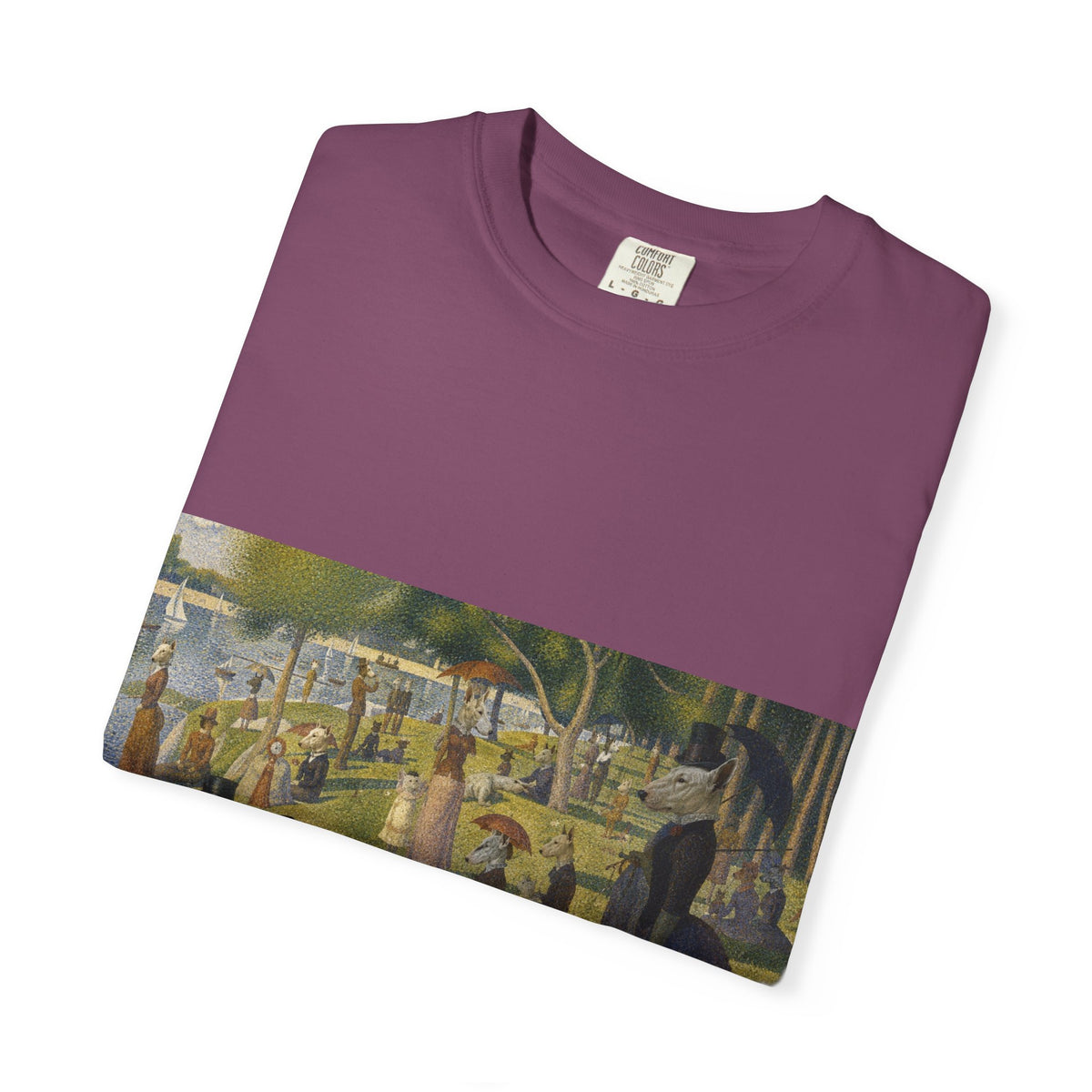 Bull Terrier A Sunday Afternoon on La Grande Jatte — after Georges Seurat, 1886 | Garment-Dyed Tee
