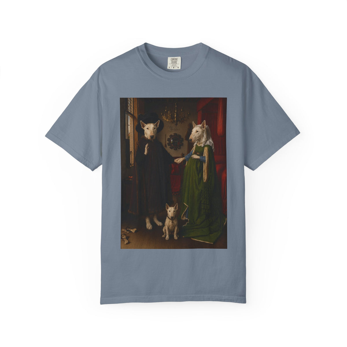 Bull Terrier The Arnolfini Portrait — after Jan van Eyck, 1434 | Garment-Dyed Tee