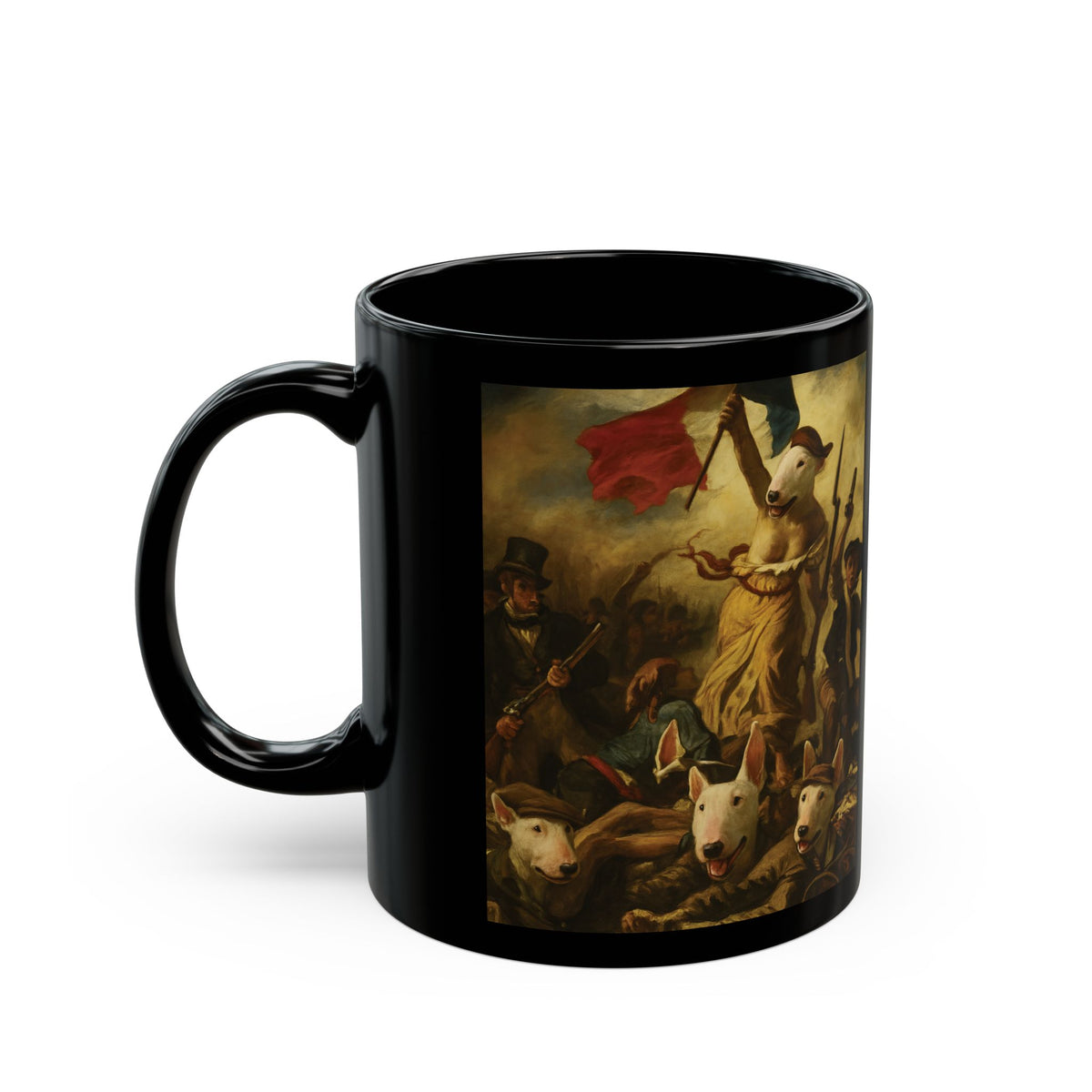 Bull Terrier Liberty Leading The People — after Eugene Delacroix, 1830 | Mug (11oz, 15oz)
