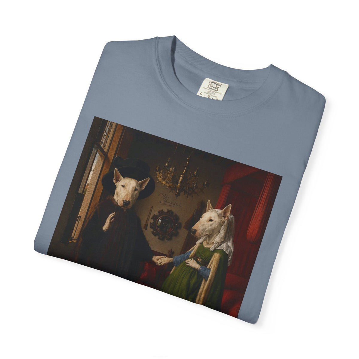Bull Terrier The Arnolfini Portrait — after Jan van Eyck, 1434 | Garment-Dyed Tee