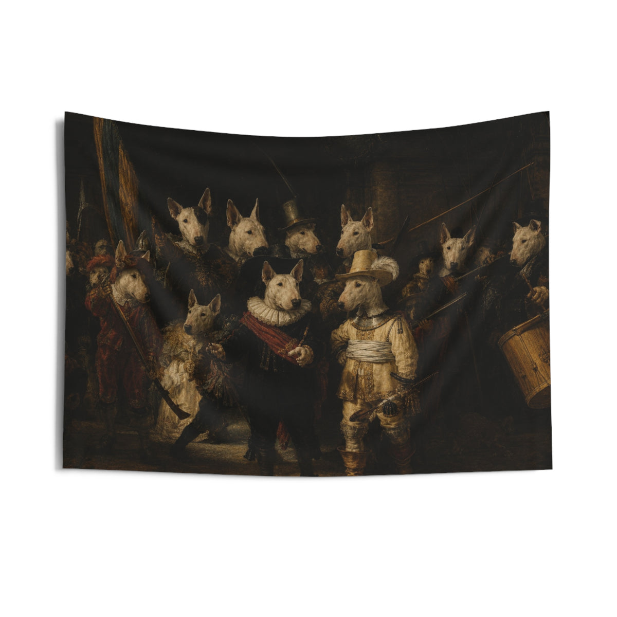Bull Terrier The Night Watch — after Rembrandt van Rijn, 1642 | Tapestry