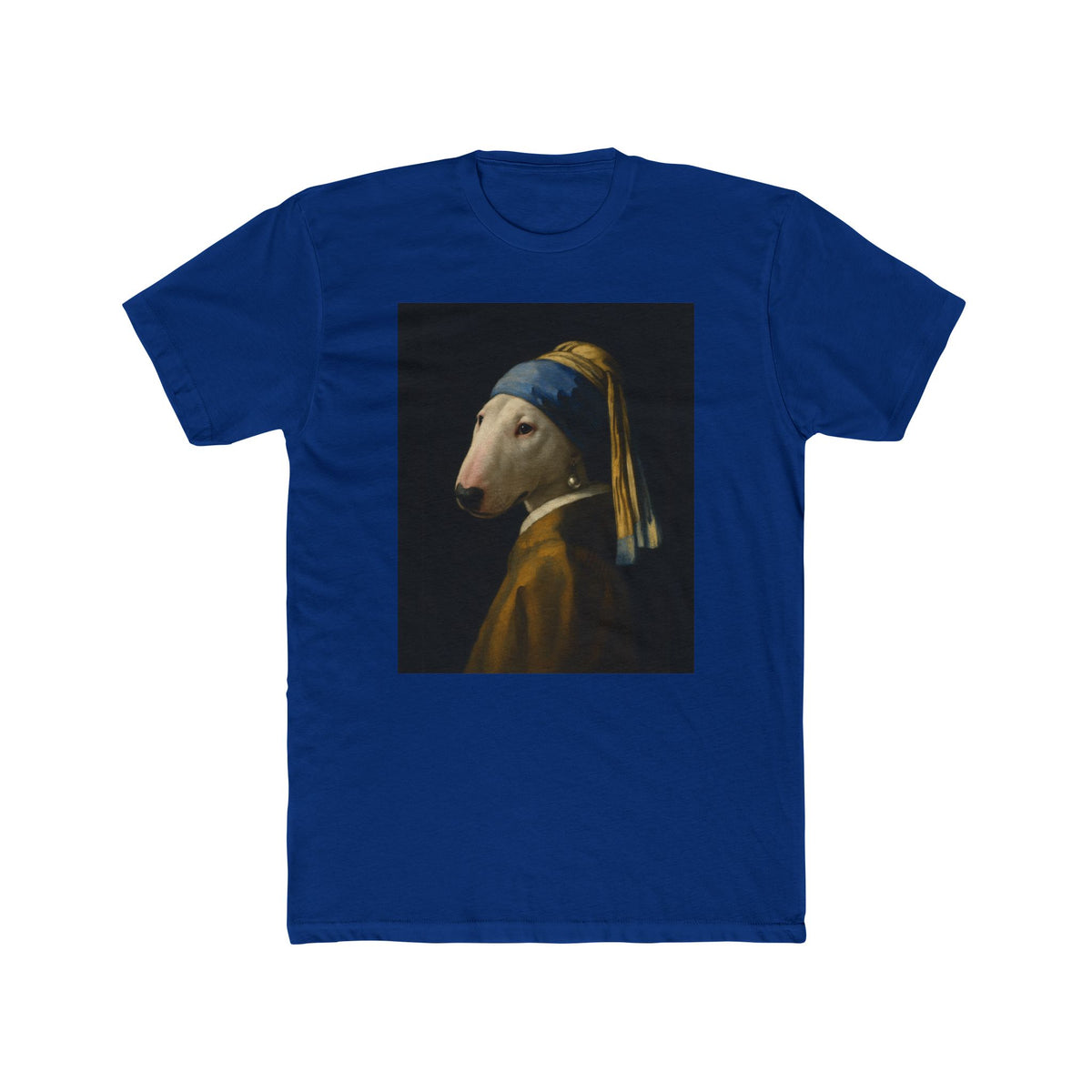 Bull Terrier Girl With A Pearl Earring — after Johannes Vermeer, c.1665 | Tee