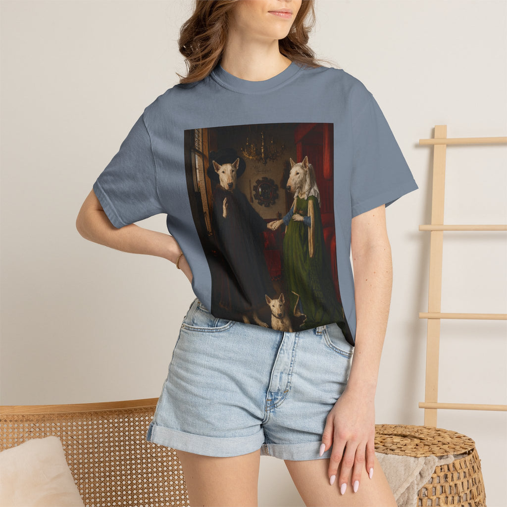 Bull Terrier The Arnolfini Portrait — after Jan van Eyck, 1434 | Garment-Dyed Tee
