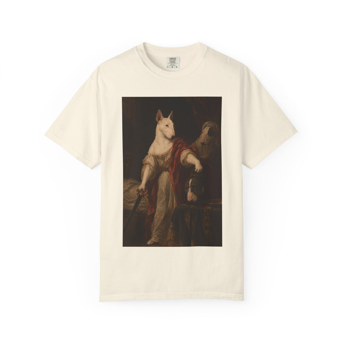 Bull Terrier Judith with the Head of Holofernes — after David Teniers the Younger, 1650s | Garment-Dyed Tee