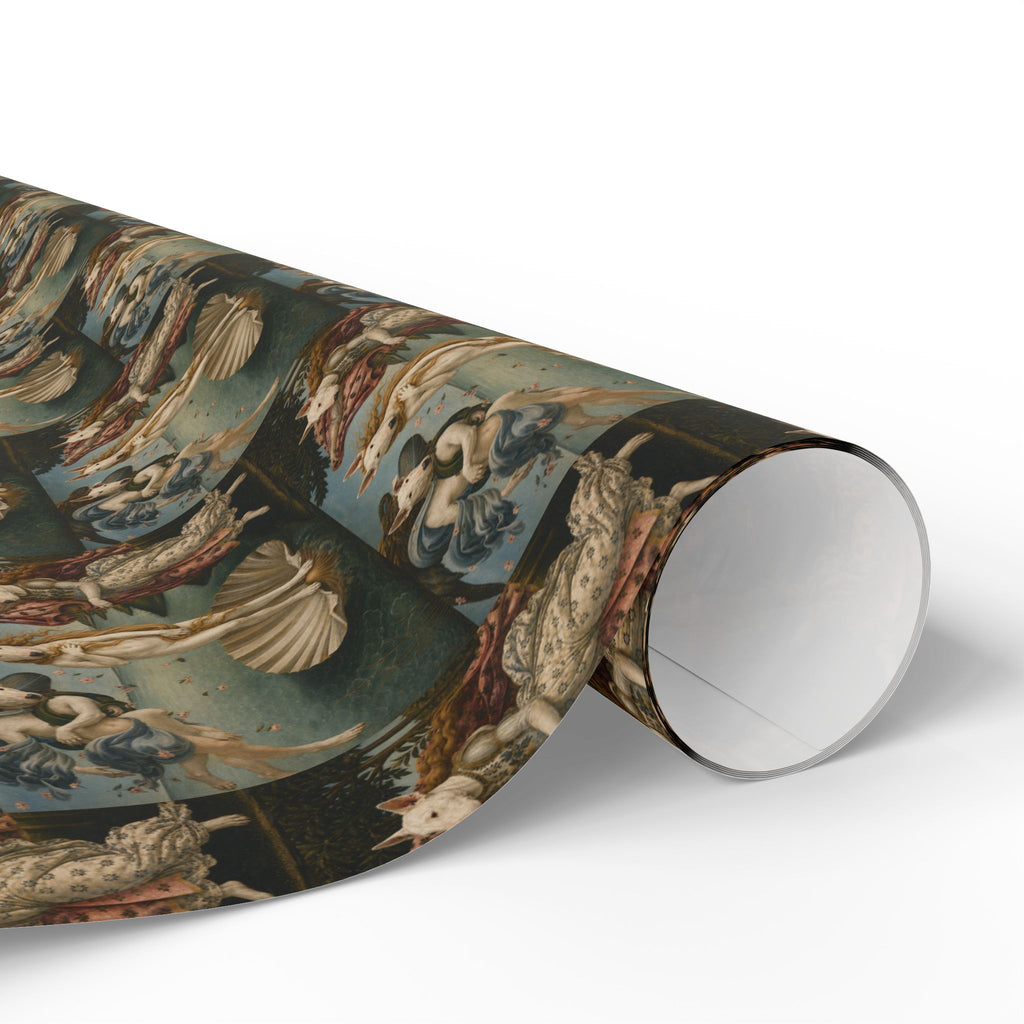 Bull Terrier The Birth of Venus — after Sandro Botticelli, c.1485 | Wrapping Paper
