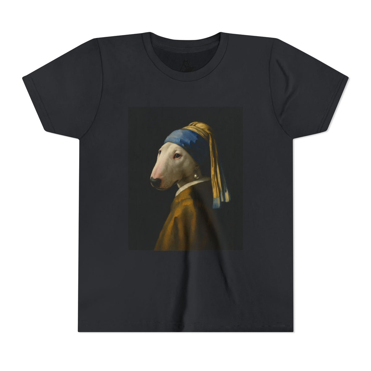 Bull Terrier Girl with a Pearl Earring — after Johannes Vermeer, c.1665 | Youth Tee