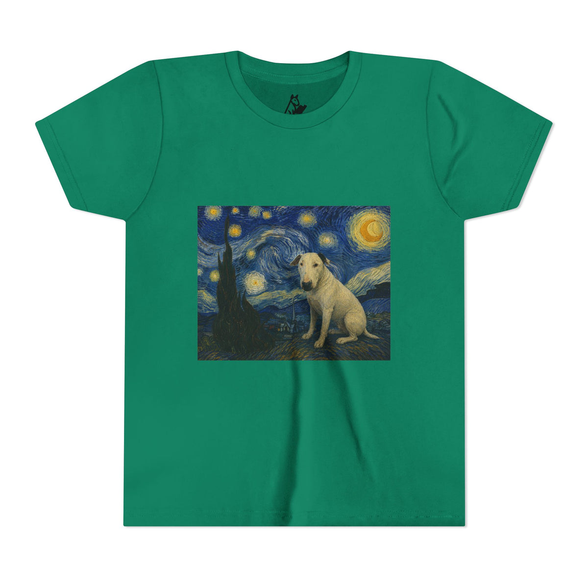 Bull Terrier The Starry Night — after Vincent van Gogh, 1889 | Youth Tee