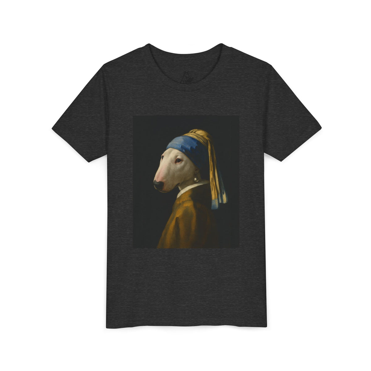 Bull Terrier Girl with a Pearl Earring — after Johannes Vermeer, c.1665 | Youth Tee