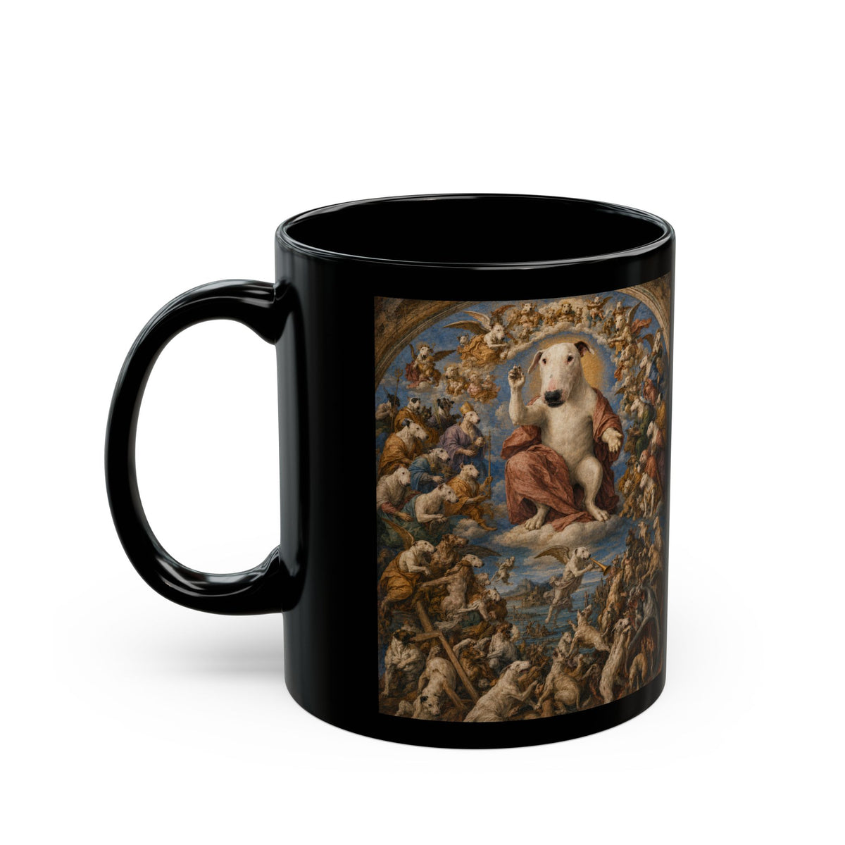 Bull Terrier The Last Judgement — after Michelangelo, 1541 | Mug (11oz, 15 oz)