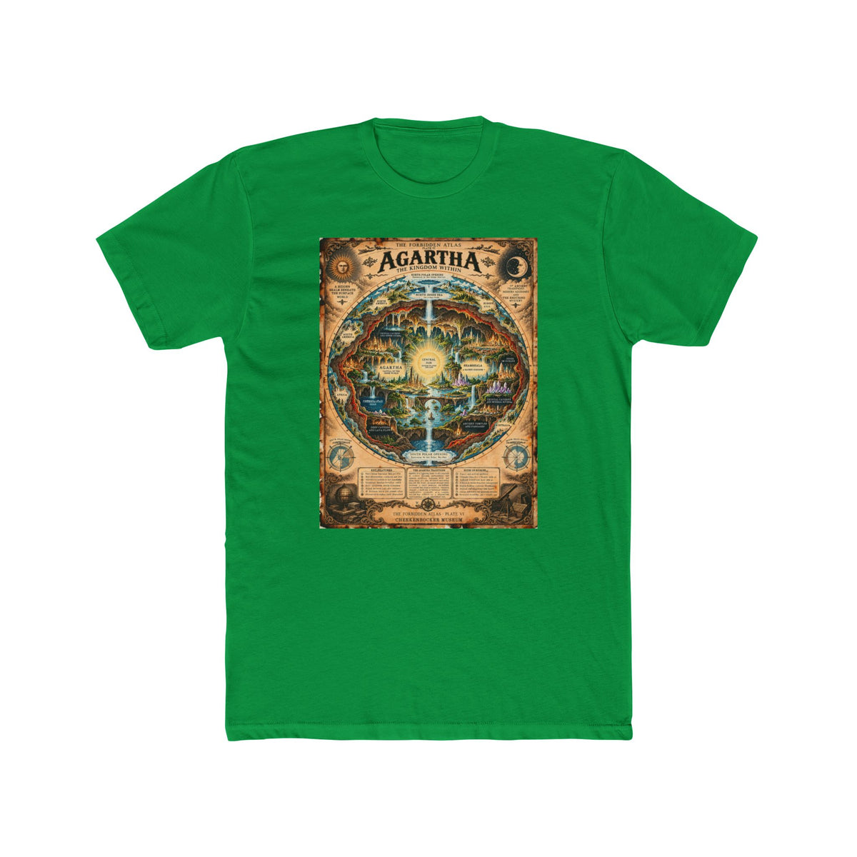 Agartha, The Forbidden Atlas Plate VI | Unisex Cotton Crew Tee
