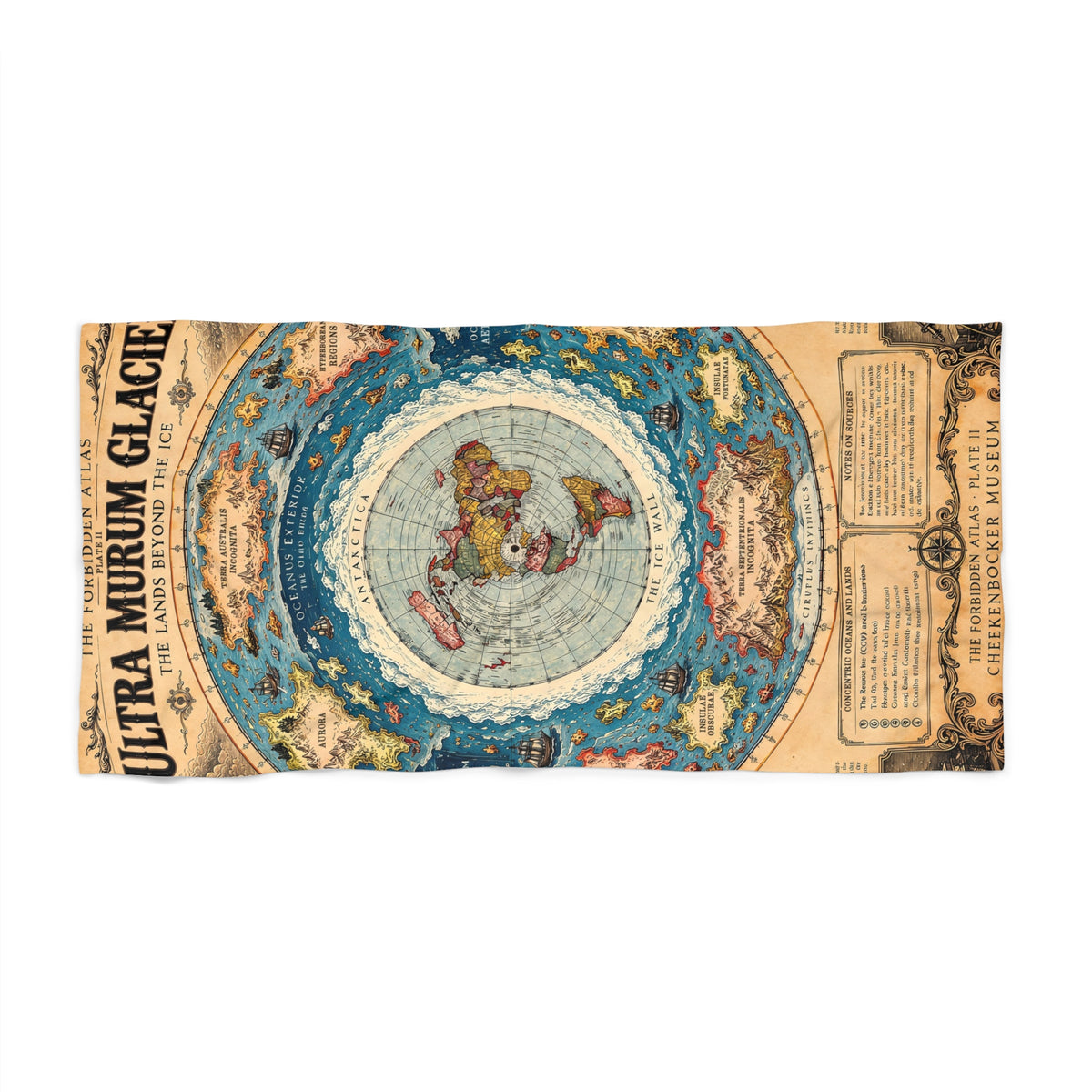 Ultra Murum Glaciei, The Forbidden Atlas Plate II | Beach Towel