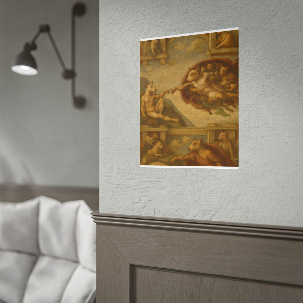 Bull Terrier The Creation Of Adam — after Michelangelo, 1512 | Print
