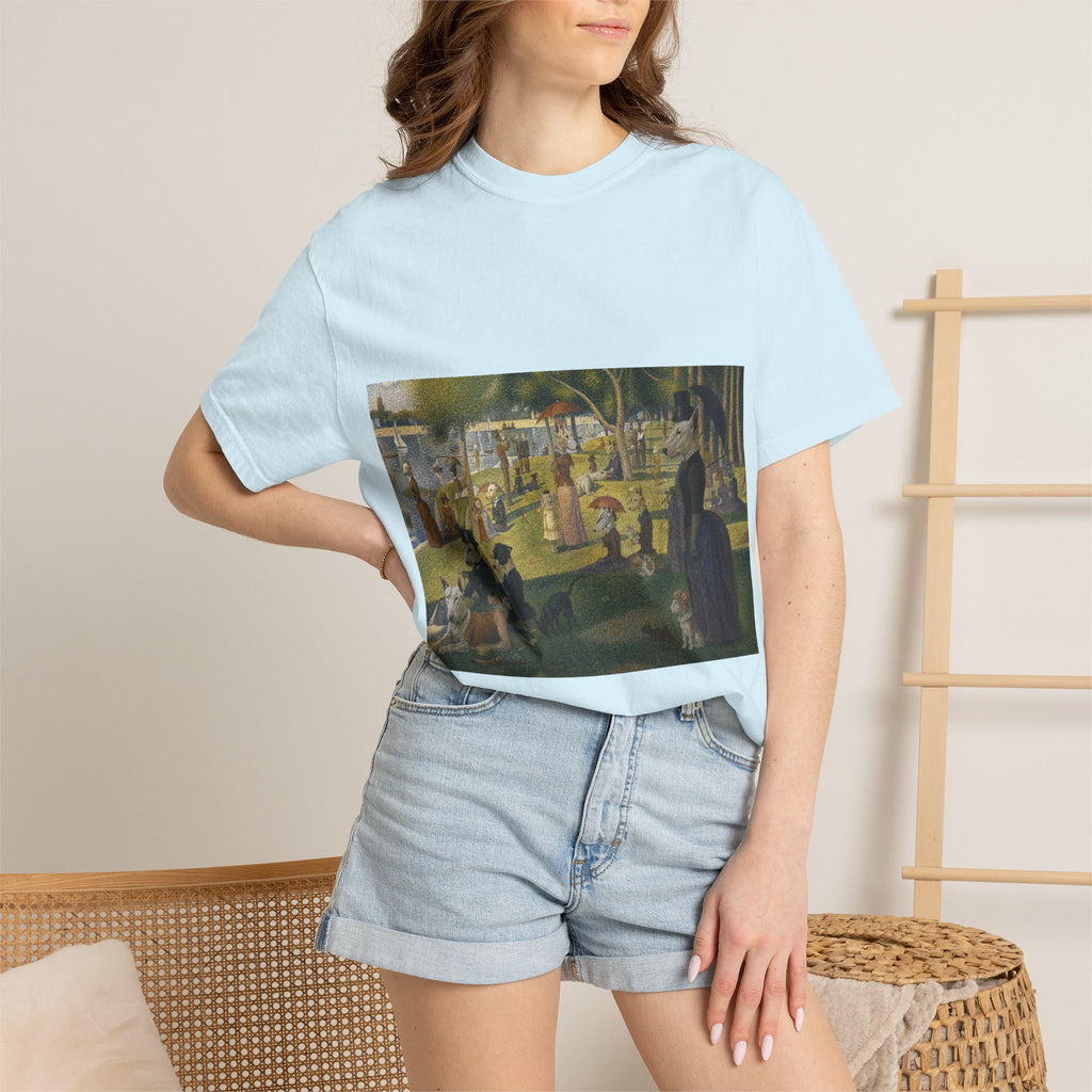 Bull Terrier A Sunday Afternoon on La Grande Jatte — after Georges Seurat, 1886 | Garment-Dyed Tee