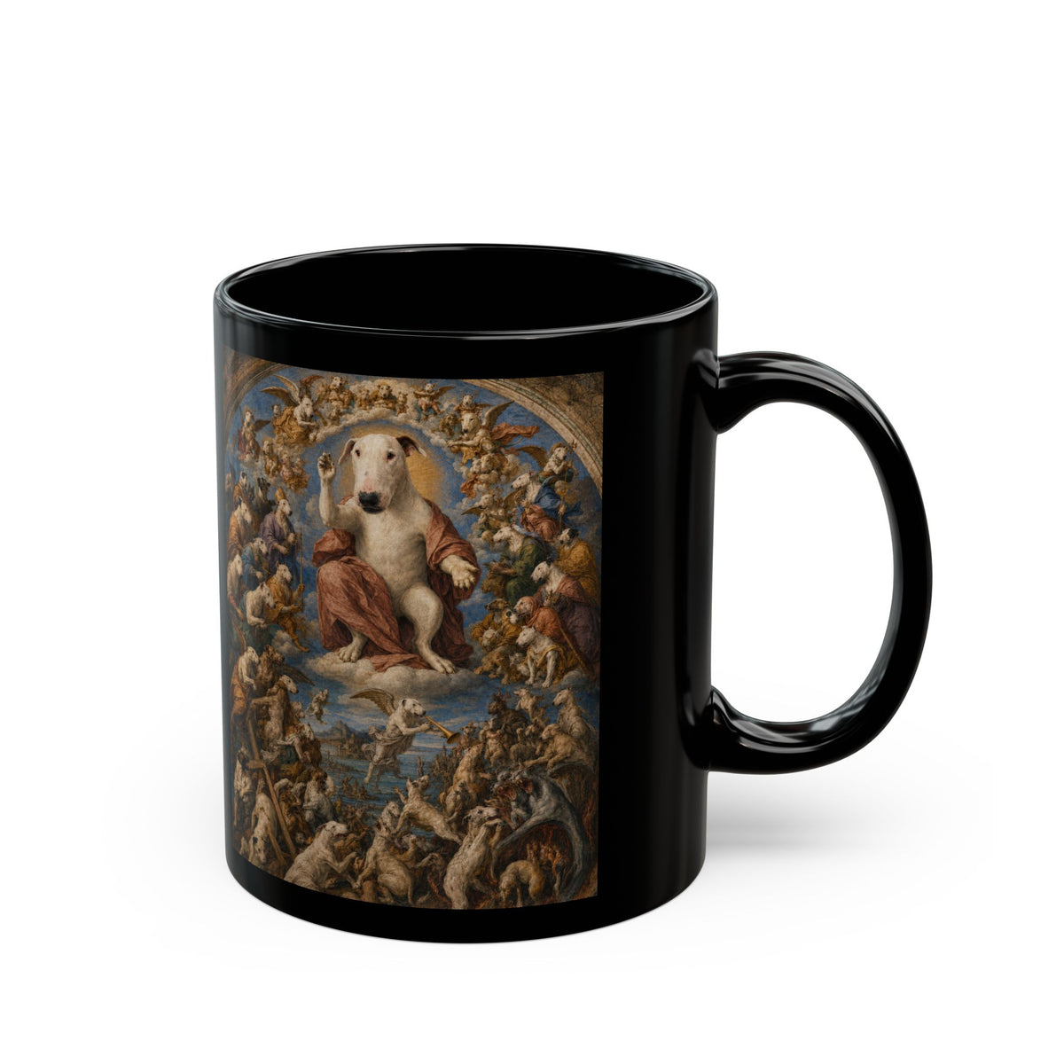 Bull Terrier The Last Judgement — after Michelangelo, 1541 | Mug (11oz, 15 oz)