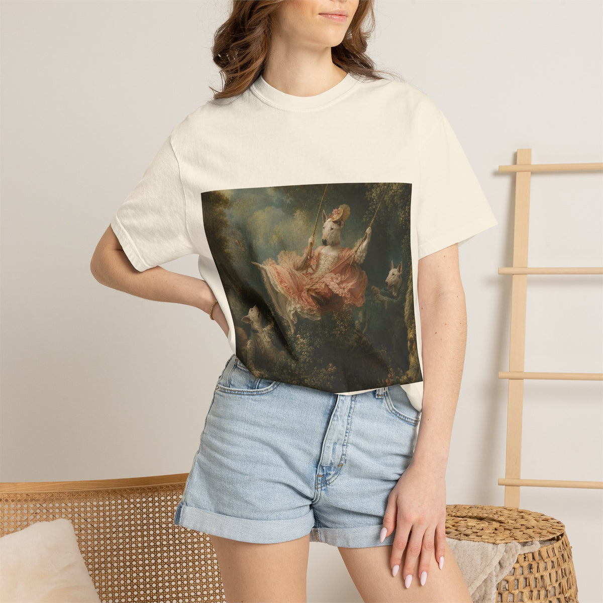 Bull Terrier The Swing — after Jean-Honore Fragonard, 1767 | Garment-Dyed Tee
