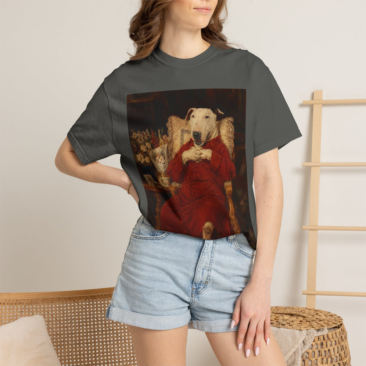 Bull Terrier A Happy Birthday — after Antonio Casanova y Estorach, c.1890 | Garment-Dyed Tee