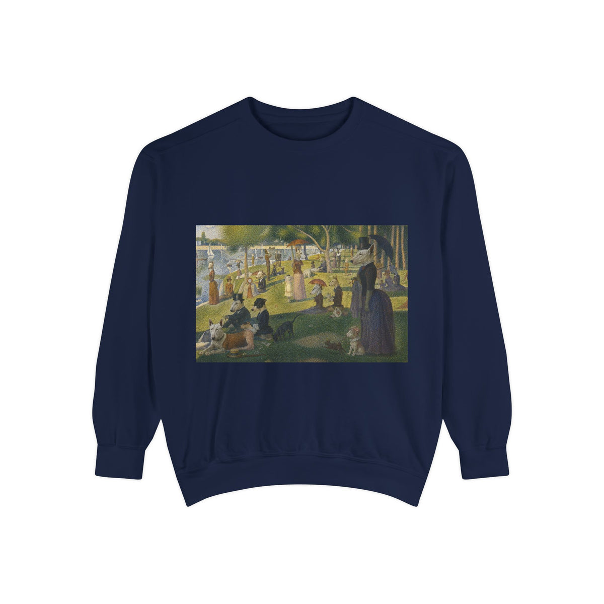 Bull Terrier A Sunday Afternoon on La Grande Jatte — after Georges Seurat, 1886 | Crewneck