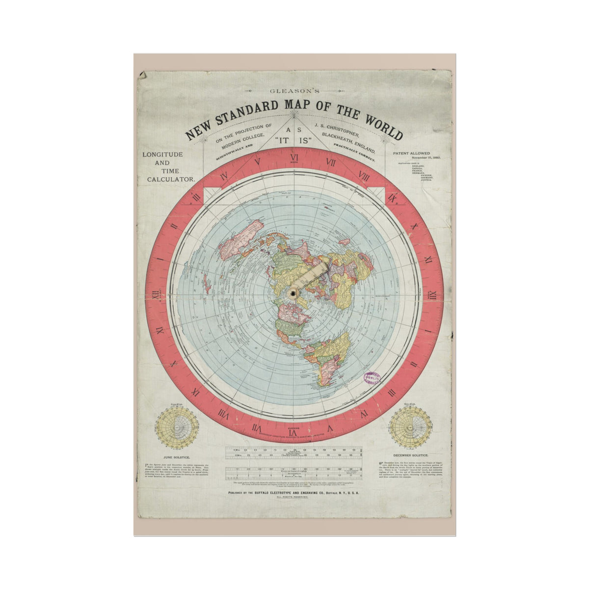 Gleason's New Standard Map of the World, 1892 | Poster