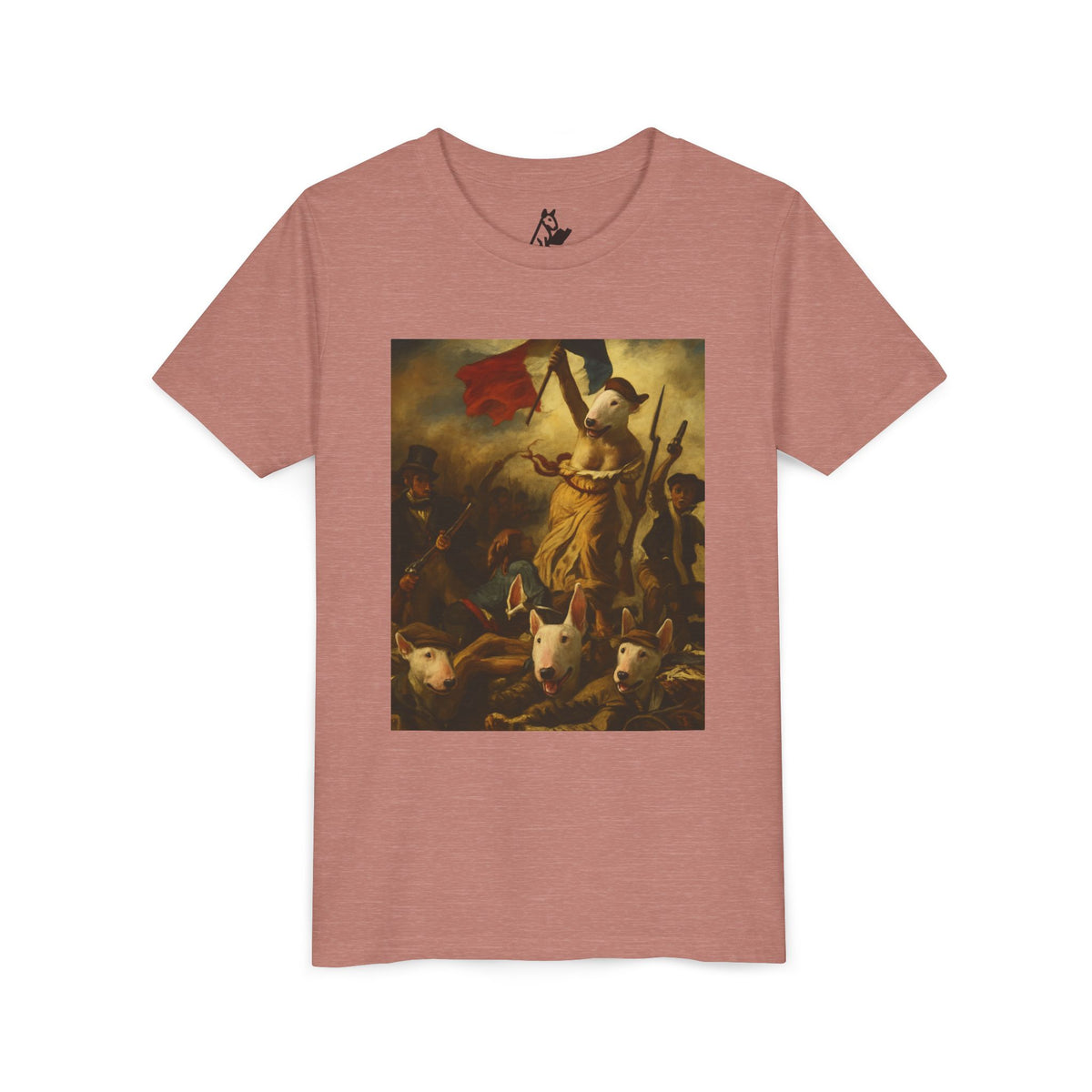 Bull Terrier Liberty Leading the People — after Eugene Delacroix, 1830 | Youth Tee