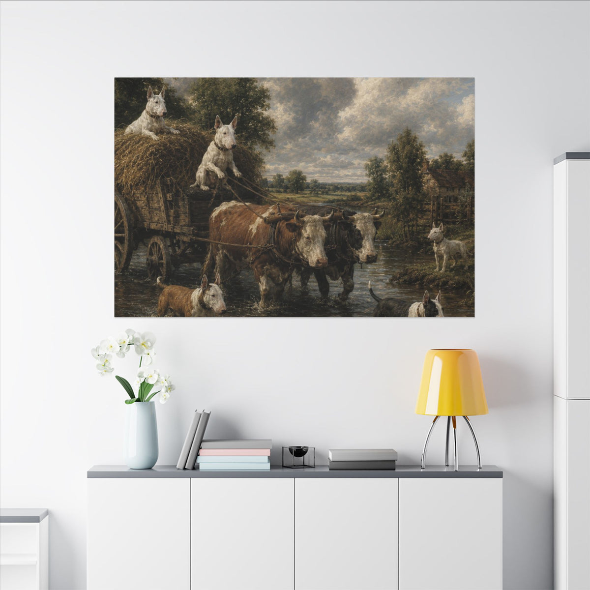 Bull Terrier The Hay Wain — after John Constable, 1821 | Canvas