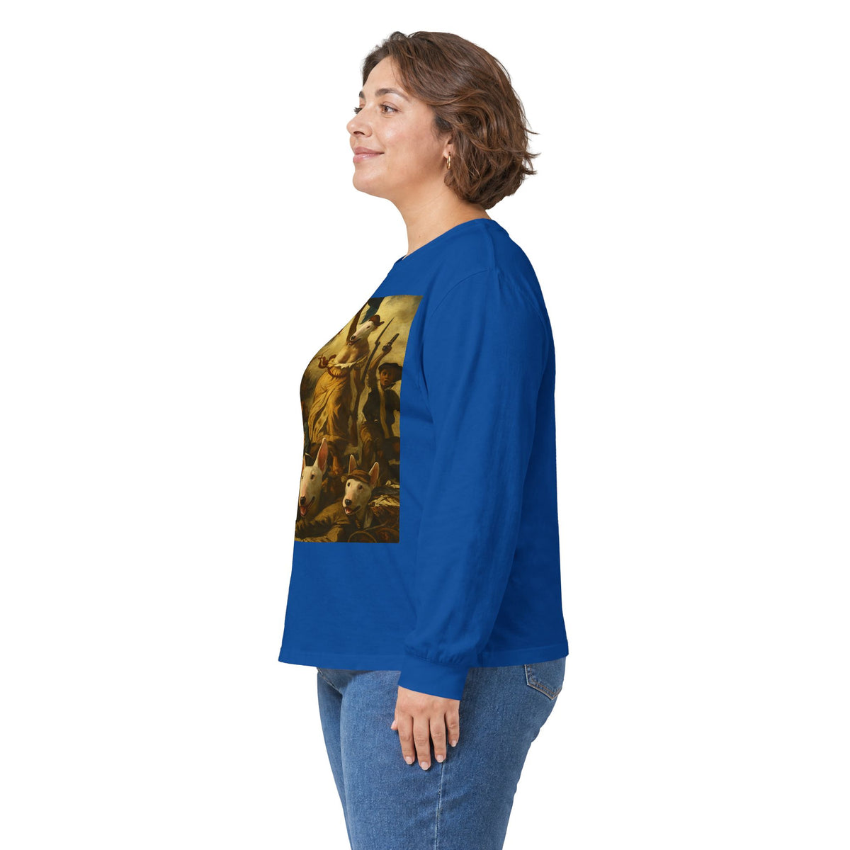 Bull Terrier Liberty Leading The People — after Eugene Delacroix, 1830 | Long Sleeve