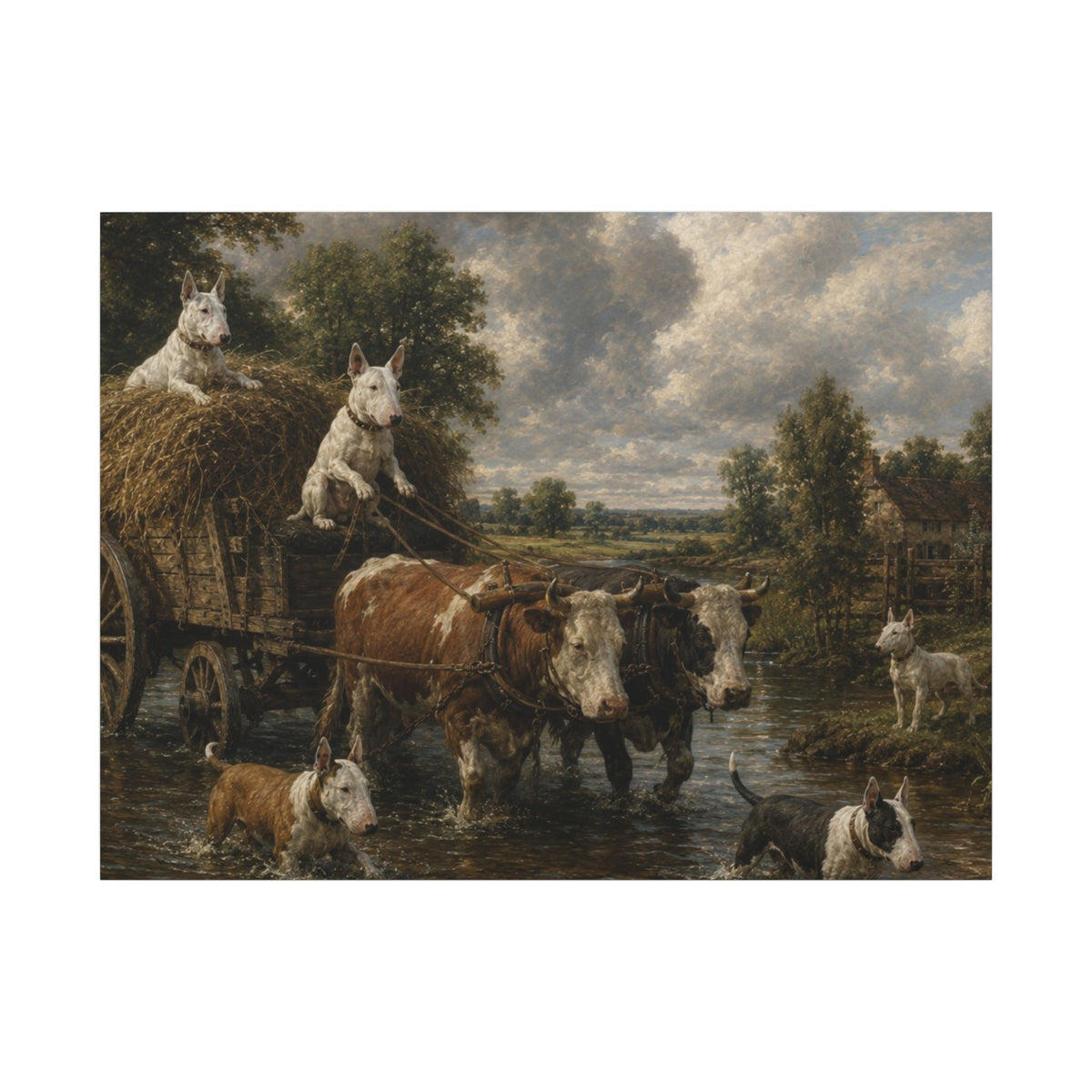 Bull Terrier The Hay Wain — after John Constable, 1821 | Canvas