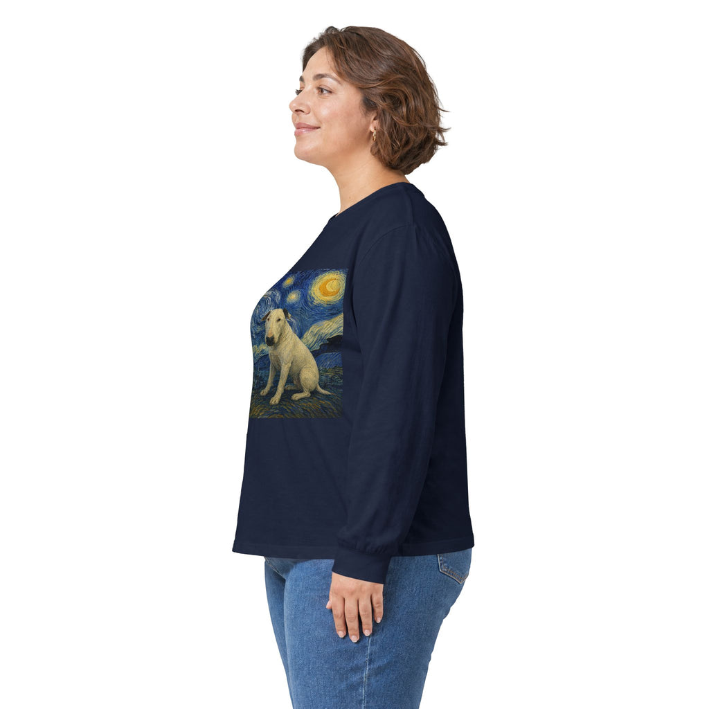 Bull Terrier Starry Night — after Vincent van Gogh, 1889 | Long Sleeve