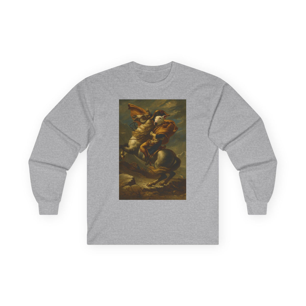 Bull Terrier Napoleon — after Jacques-Louis David, 1801 | Long Sleeve