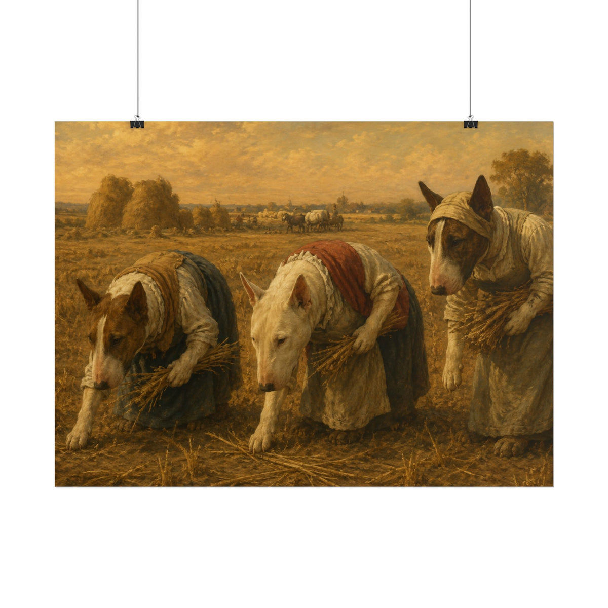 Bull Terrier The Gleaners — after Jean-Francois Millet, 1857 | Poster